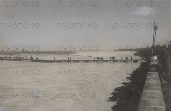 The footbridge over the Piave River at Villa Berti in Nervesa.