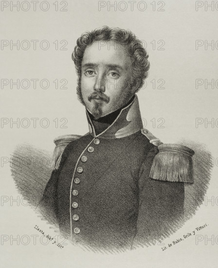 Miguel Chacon y Duran (1798-1878). Spanish politician. Portrait. Drawing by Llanta. Lithography. ""Cronica General de Espana, Historia Ilustrada y Descriptiva de sus Provincias. Andalucia"", 1869.