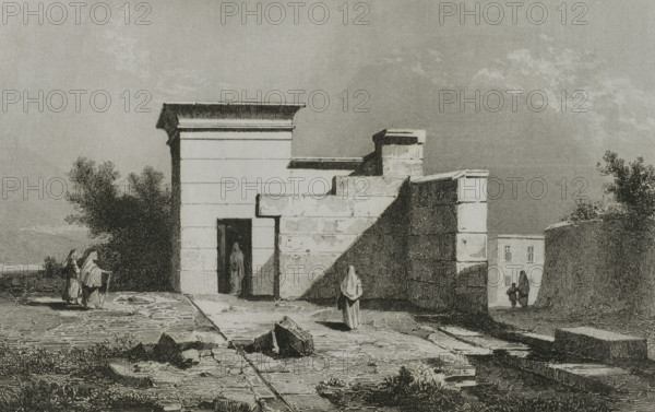 Malta. Ruins of an ancient Phoenician house. Engraving. Lemaitre direxit. History of Malta and Gozo, by Frederic Lacroix. Panorama Universal, Spanish edition, printed in Barcelona, 1850.