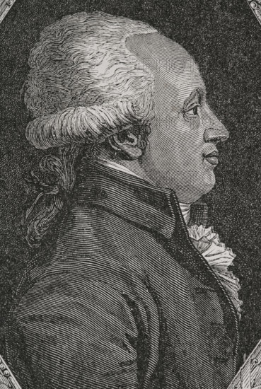 Jean-Francois Reubell (1747-1807). French politician and diplomat. Constituent deputy to the National Convention (1792-1795), Feuillant (Club des Feuillants) and later Montagnard (La Montagne), he supported the regicide of King Louis XVI and the war against the First Coalition. President of the Executive Directory of the French Republic and president of the Directory on 11 November 1795. Portrait. Engraving by Pannemaker. ""History of the French Revolution"". Volume I, 1876.