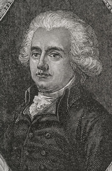Jean-Nicolas Demeunier (1751-1814). French politician and essayist. A supporter of the French Revolution, he was elected deputy of the Third Estate for Paris to the Estates General of 1789. Portrait. Engraving by Pannemaker. ""History of the French Revolution"". Volume I, 1876.