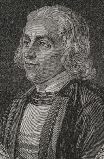 Corentin Le Floch (1754-1794). French politician. Deputy of the Estates General and then of the Constituent Assembly between 1789 and 1791 for the seneschalty of Hennebont, representing the rural world. Portrait. Engraving by Pannemaker. ""History of the French Revolution"". Volume I, 1876.