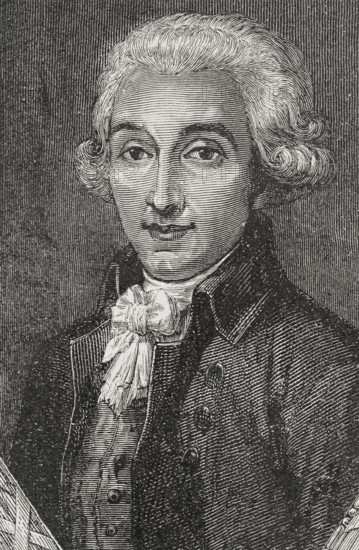 Michel Regnaud de Saint-Jean d'Angely (Michel Louis Etienne Regnaud de Saint-Jean d'Angely) (1760-1819). French politician, lawyer and journalist. He was elected deputy of the Third Estate for the seneschalty of Saint-Jean-d'Angely to the Estates General of 1789. Portrait. Engraving by Pannemaker. ""History of the French Revolution"". Volume I, 1876.