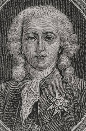 Charles-Alexandre de Calonne (1734-1802). French statesman. Controller-General of Finance (1783-1787), during the reign of King Louis XVI. Portrait. Engraving by Pannemaker. ""History of the French Revolution"". Volume I, 1876.