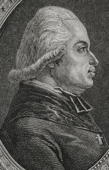 Jean Auguste de Chastenet de Puysegur (1740-1815). French prelate. Appointed archbishop of Bourges in 1788. Elected deputy for the clergy of the Bailiwick of Berry to the Estates General in 1789. Portrait. Engraving. ""History of the French Revolution"". Volume I, 1876.