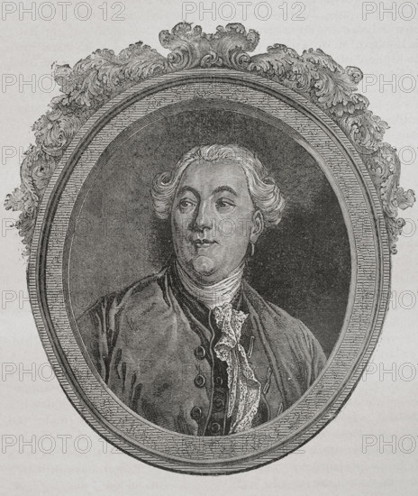Jacques Necker (1732-1804). Genevan banker and statesman. Finance Minister of King Louis XVI of France on three occasions. Portrait.  Engraving. ""History of the French Revolution"". Volume I, 1876.
