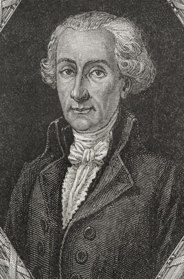 Charles Chabroud (Jean-Baptiste-Charles Chabroud) (1750-1816). French jurist and politician. Elected deputy of the Third Estate for the province of Dauphine to the Estates General in 1798. President of the Constituent Assembly from 9 to 23 April 1791. Portrait. Engraving by Pannemaker. ""History of the French Revolution"". Volume I, 1876.