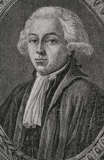 Charles de Lameth (Charles-Malo-Francois de Lameth) (1757-1832). French general and politician. Portrait. Elected deputy of the nobility to the Estates General of 1789 for the province of Artois. He was one of the first aristocrats to renounce his privileges on the night of 4 August 1789. Portrait. Drawing by Hippolyte de la Charlerie. Engraving by Pannemaker. ""History of the French Revolution"". Volume I, 1876.