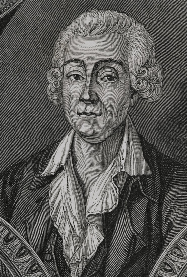 Charles-Francois Bouche (1737-1795). French politician. Elected deputy of the Third Estate for the seneschalty of Aix to the Estates General in 1789. Portrait. Drawing by Hippolyte de la Charlerie. Engraving by Pannemaker. ""History of the French Revolution"". Volume I, 1876.