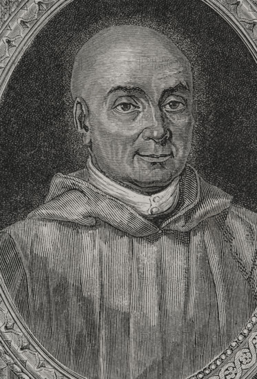 Christophe Antoine Gerle, known as Dom Gerle (1736-1801). French Carthusian monk, member of the Constituent Assembly during the French Revolution and eventually expelled. Portrait. Engraving. ""History of the French Revolution"". Volume I, 1876.
