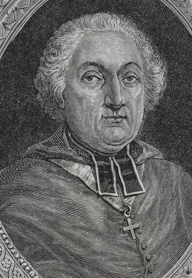 Jean-Georges Lefranc de Pompignan (1715-1790). French prelate. Archbishop of Vienne (1774-1789). Elected deputy for the clergy to the Estates General in 1789, joining the Third Estate. He was president of the National Assembly from 4 to 19 July 1789. Portrait. Engraving. ""History of the French Revolution"". Volume I, 1876.