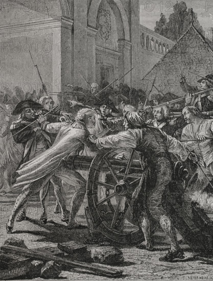 French Revolution. Nancy Mutiny (31 August 1790). Since 1789, unrest had gripped the entire French army. Promotions and salaries were blocked, and royalists and Jacobins were in conflict. From 5 August 1790, the garrison at Nancy suffered a rebellion, as soldiers claimed that officers were stealing from them due to the lack of accounts for certain deductions from their salaries. The Nancy garrison consisted of the Regiment du Roi (King's Regiment), the Regiment suisse de Chateauvieux (one of the regiments of Swiss mercenaries in the French infantry) and Regiment Mestre de Camp General cavalerie (cavalry). They imprisoned the officers, including General de Malseigne, sent by La Fayette to restore order. While de Bouille, commanding the troops sent by the National Assembly to suppress the mutiny, was negotiating the release of some of the officers, a clash broke out at the Stainville Gate, where the advance troops of de Bouille's forces halted in front of an artillery piece manned by sol...