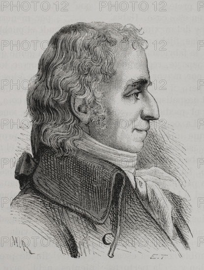 Laurent Lecointre (1742-1805). French politician, so-called Lecointre de Versailles. He was elected deputy for the department of Seine-et-Oise to the Legislative Assembly (2 September 1791 to 20 September 1792). Member of the National Convention (6 September 1792 to 26 October 1795). Portrait. Engraving. ""History of the French Revolution"". Volume I, part 2, 1879.