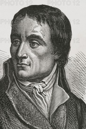 Jean-Baptiste Carrier (1756-1794). French revolutionary and politician, most notable for his bloody actions in the War in the Vendee, during the Reign of Terror (1793-1794). After the fall of Robespierre's government, Carrier was tried for war crimes by the Revolutionary Tribunal, found guilty and guillotined at the Place de Greve in Paris on 16 December 1794. Portrait. Engraving. ""History of the French Revolution"". Volume I, part 2, 1879.