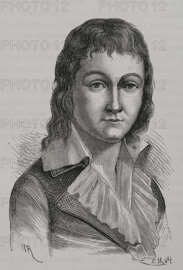 Louis XVII (Louis Charles) (1785-1795). Claimant King of France. He died at the age of ten in the Prison of the Temple in Paris during the French Revolution. Portrait. Engraving. ""History of the French Revolution"". Volume I, part 2, 1879.