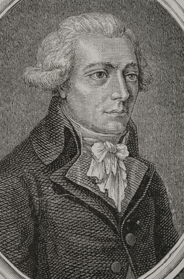Jean-Bertrand Feraud (1759-1795). French politician. He was elected deputy to the National Convention for the Hautes-Pyrenees (5 September 1792 to 20 May 1795). Portrait. Engraving. ""History of the French Revolution"". Volume I, part 2, 1879.