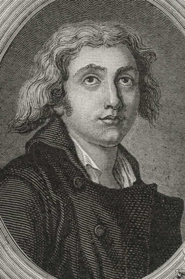Marie-Joseph Chenier (Marie-Joseph Blaise de Chenier) (1764-1811). French poet, dramatist and politician. He was a member of the Club des Cordeliers and the Paris Commune. Deputy of the National Convention for the department of Seine-et-Oise. He joined Danton's party and voted for the death sentence on Louis XVI. Portrait. Engraving. ""History of the French Revolution"". Volume I, part 2, 1879.