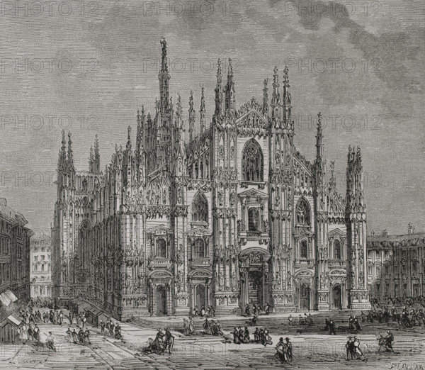 Italy, 19th century. Milan Cathedral. Engraving, 1879.