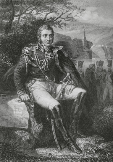 Claude-Victor Perrin (1764-1841). French general who served during the French Revolutionary Wars and the Napoleonic Wars. Marshal of the Empire in 1807. Portrait of Marshal Victor. Anonymous engraving. ""Histoire du Consulat et de l'Empire"" (History of the Consulate and the Empire of France under Napoleon), by A. Thiers. Volume VIII. Published in Paris, 1849.