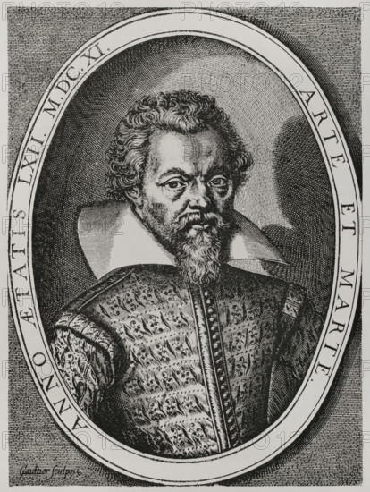 Philippe de Mornay (Philippe Duplessis-Mornay) (1549-1623). French Protestant writer. Portrait at the age of sixty-two (1611). Engraving by Leonard Gaultier (c. 1561-1641). XVIIme siecle: lettres, sciences et arts, France 1590-1700 (17th century: letters, sciences and arts), by Paul Lacroix. Published in Paris by Librairie de Firmin-Didot et Cie, 1882.