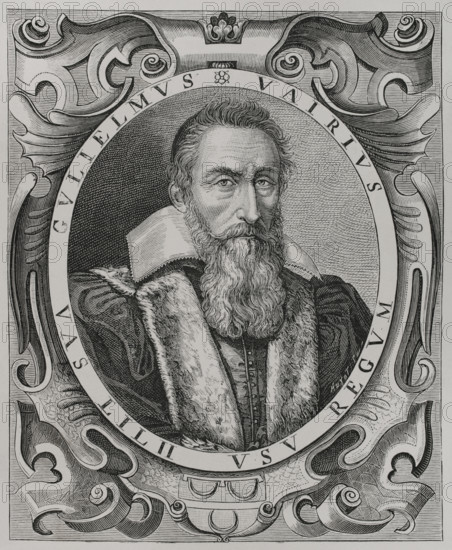 Guillaume du Vair (1556-1621). French prelate, politician, and moralist writer. Garde des sceaux de France (Keeper of the Seals of France) during the reign of Louis XIII. Portrait. Engraving published by Francois Langlois (1589-1647), known as F.L.D. Ciartres. XVIIme siecle: lettres, sciences et arts, France 1590-1700 (17th century: letters, sciences and arts), by Paul Lacroix. Published in Paris by Librairie de Firmin-Didot et Cie, 1882.