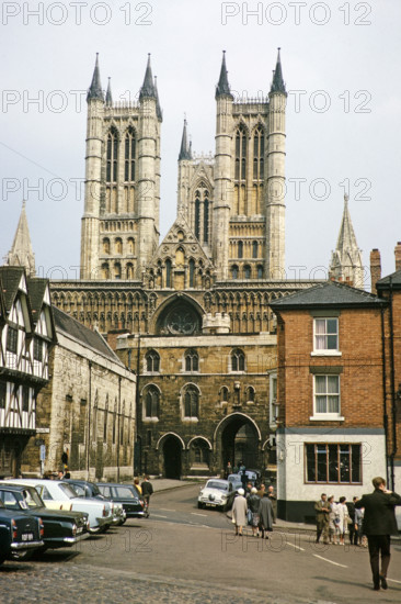 Exchequer Gate gateway,  Lincoln cathedral church, Lincoln, Lincolnshire, England, UK early 1960s.