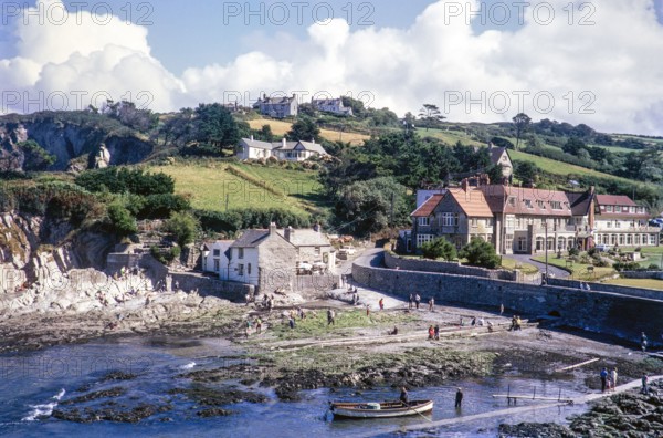 Mill House tea rooms, Lee Bay hotel, Lee Bay, Ilfracombe, North Devon, England UK autumn 1968.