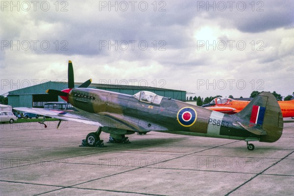Supermarine Spitfire PS853 plane, UK 1966 Photo Reconnaissance Spitfire Mk XIX with a Rolls Royce Griffon engine.