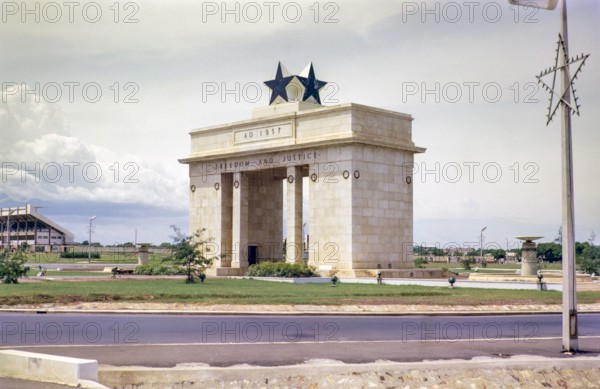 Independence arch monument dated 1957, Black Star Gate, Accra, Ghana, west Africa 1963.