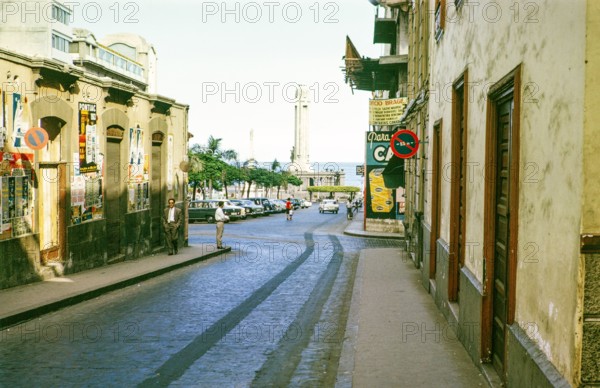 Plaza de la Candelaria, Santa Cruz de Tenerife, Tenerife, Canary Islands, Spain 1963 view to Monumento a los Caidos.