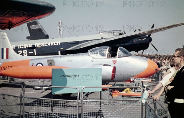 Provost T Mk 3 jet trainer aircraft, Farnborough airshow, Hampshire, England, UK September 1960.