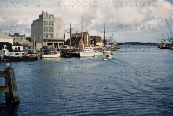 Christopher Hill Limited grain silo, The Quay or Quayside, Poole harbour, Dorset, England, UK 1970s.