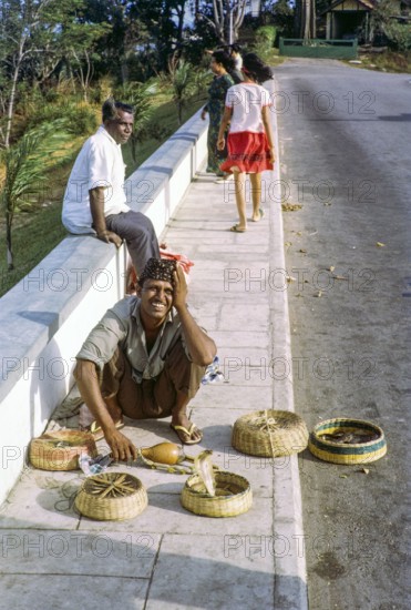 Snake charmer at Mount Faber, Singapore, southeast Asia, 1965.