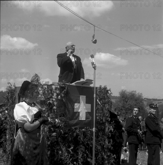 Former Federal Councillor Minger at the commemoration 300 years Swiss Peasant War, Ruderswil 1953
