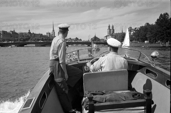 Water rescue police intervention, Zurich 1966