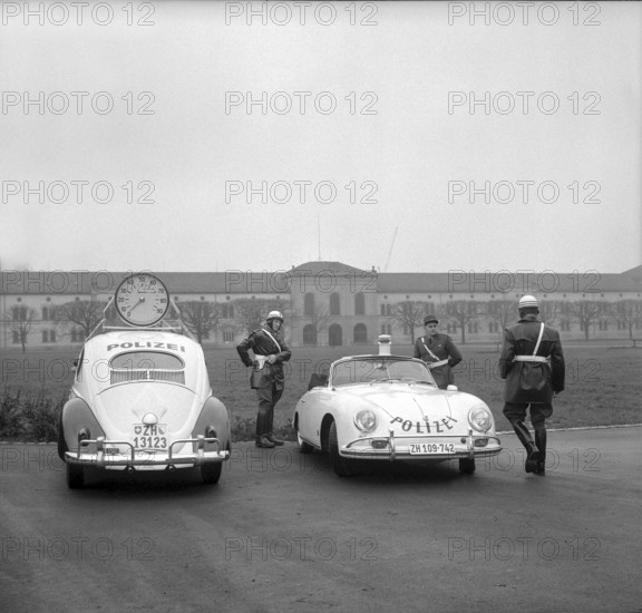 Cantonal police Zurich 1958 VW Kafer and Porsche