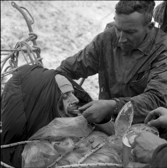 Recovery of two Italian and two German alpinists at the Eiger north face 1957
