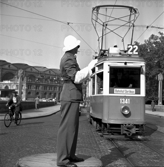 Traffic policeman in Zurich 1952