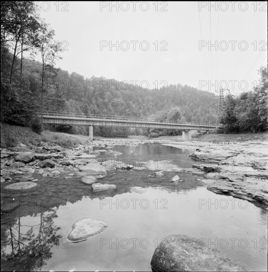 New bridge over the Sihl in Sihlbrugg 1958