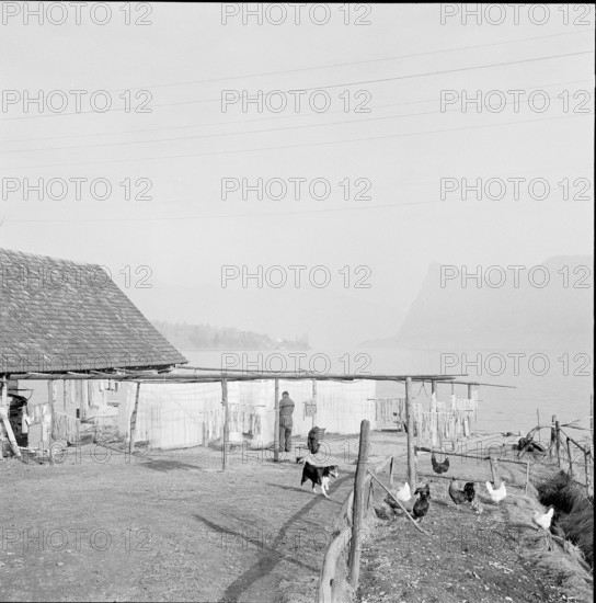 Hang up fishing nets to dry, 1959