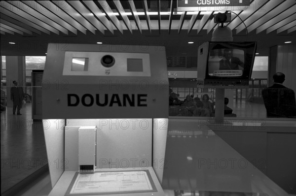 Customs clearance at the Airport Geneva Cointrin 1969