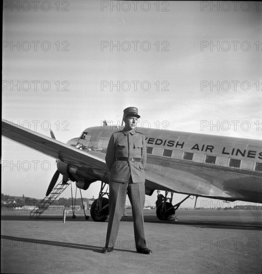 Soldier at Dubendorf airport 1947