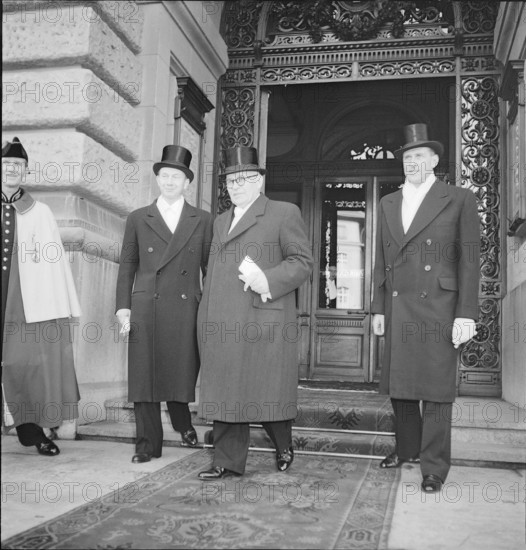New Year reception at Federal Palace 1949: Cuttat, Nobs, Boissier