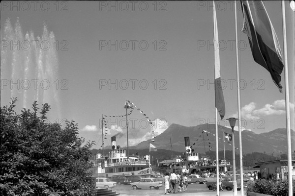 Steamship on Lake Lucerne, in the harbour of Lucerne, 1963