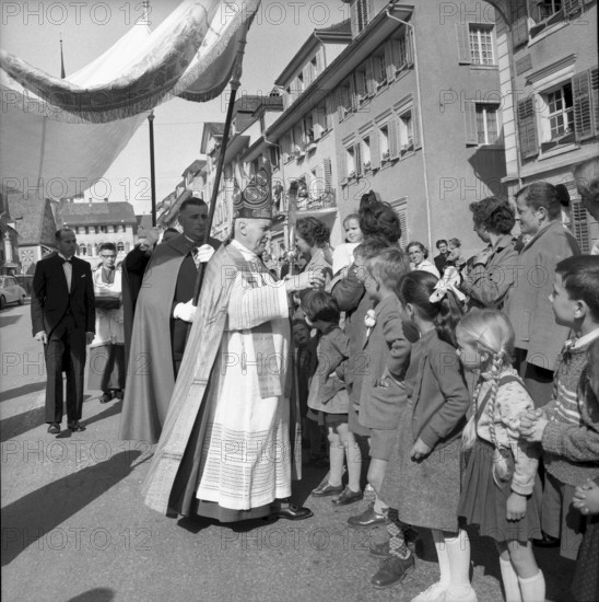 Confirmation by bishop von Streng in Beromunster 1958