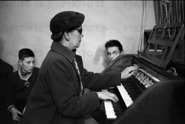 Christmas party in the home for the blind, Lausanne 1956