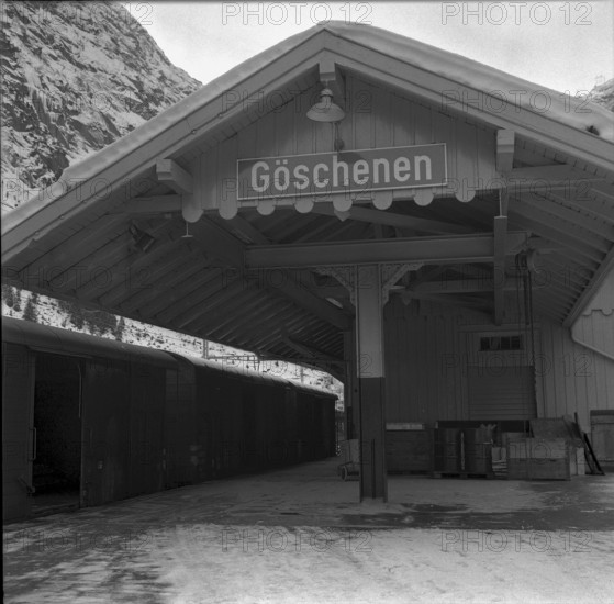 Goods station in Goschenen 1969