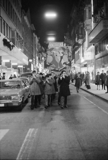 Basle Carnival: The traditional Morgestraich starting at 4 a.m., 1968