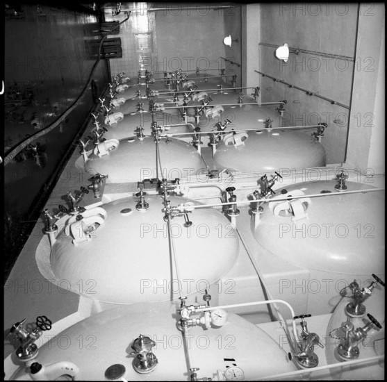 Tanks of the cider mill Zweifel & Co Zurich-Hongg 1958
