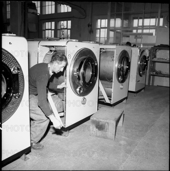 Washing machine assembly, Schulthess Zurich 1958